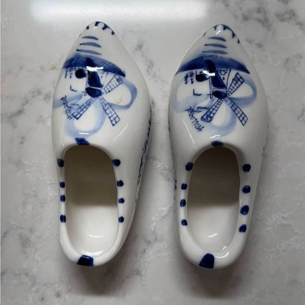 Blue and White Ceramic Clog Decor